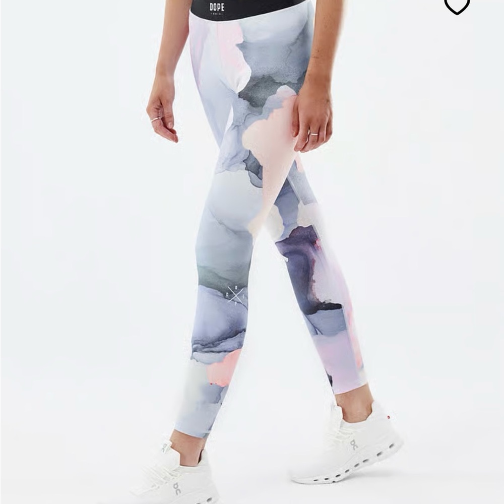 DOPE Watercolor Leggings - Pink, Blue, Gray